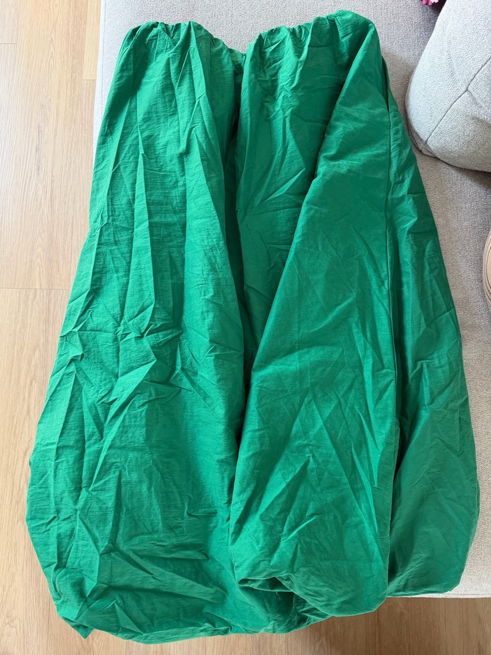 Zara Emerald Green Midi Balloon Skirt, Size S